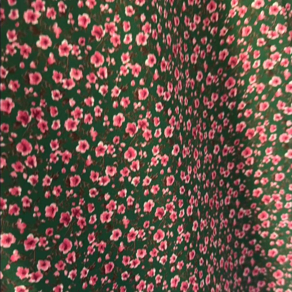 Pleione Green and Pink Floral Green Blouse - Picture 3 of 5